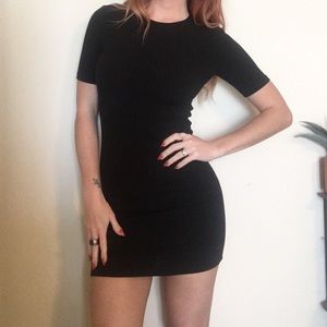 Forever 21 short sleeved black dress w/ cut out
